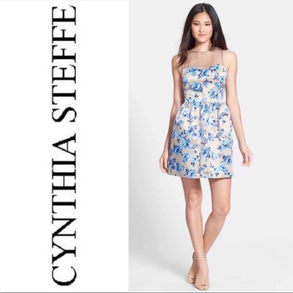 Illusion Yoke Cross Back Satin Dress